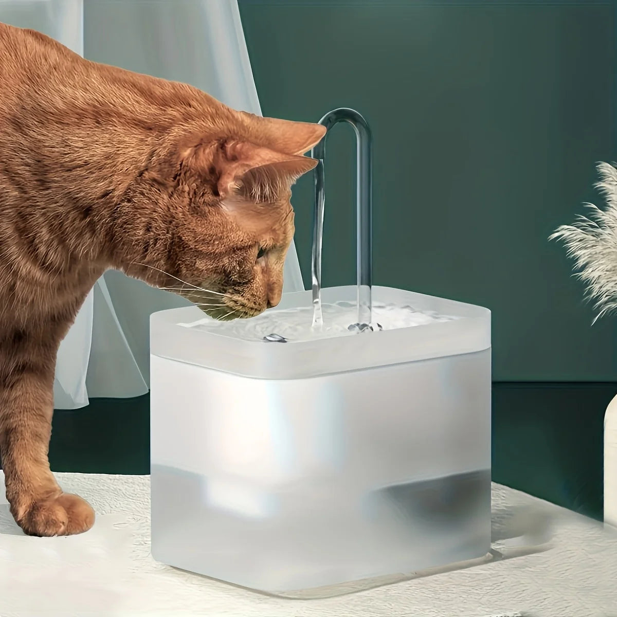 1.5L Cat Water Dispenser Automatic Circulating Flow Water Dispenser Live Water Drinking Fountain Cat and Dog Water Bowl Feeding Bowl